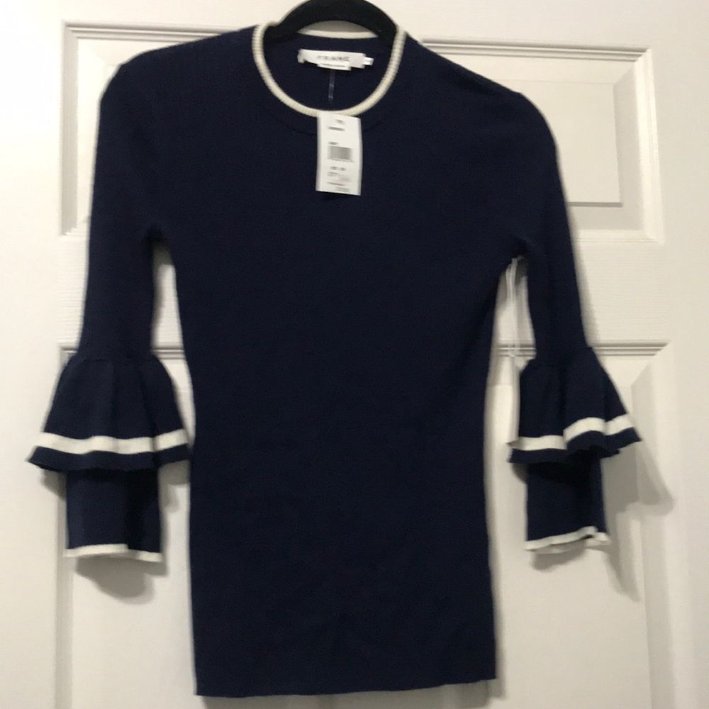 Frame Denim Double Ruffle Cuff Sweater - Picture 2 of 4